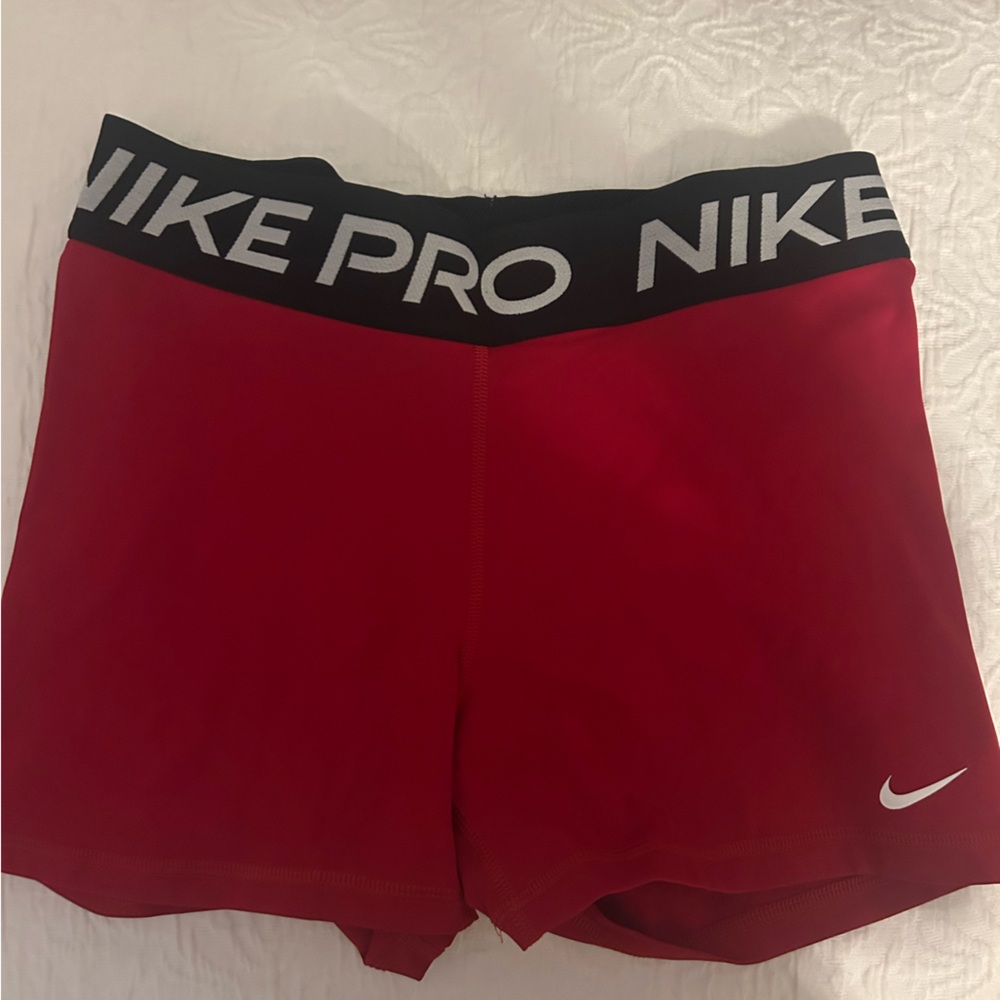 Nike Pro red Shorts with Black Waistband